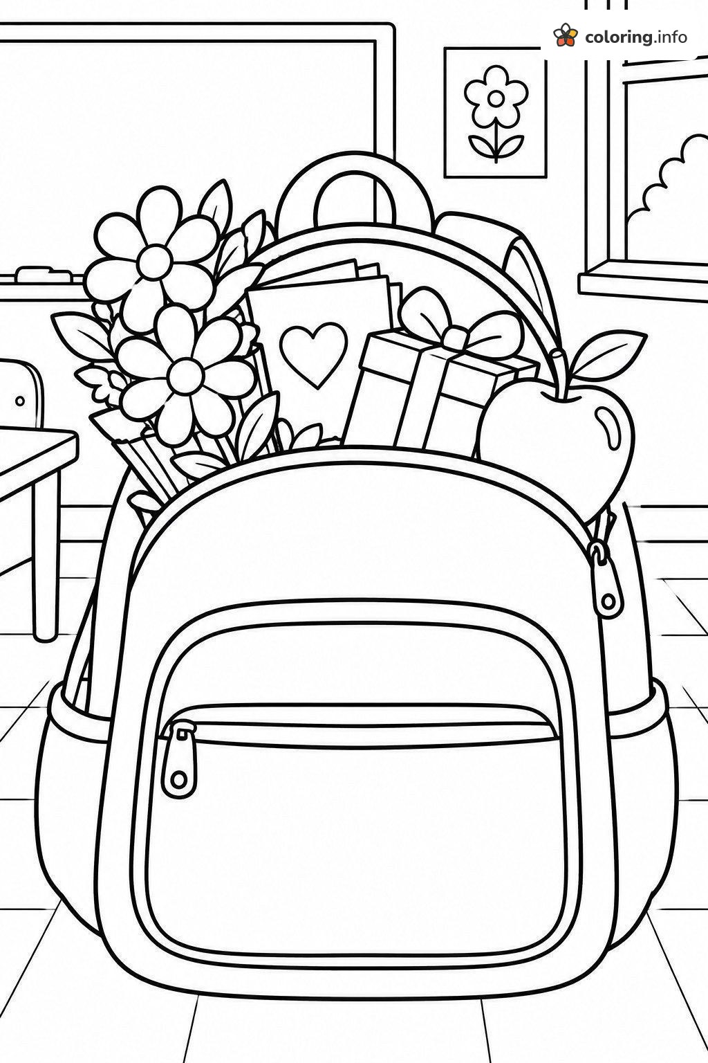 Backpack Full of Surprises for Teacher Appreciation Day coloring page Backpack Full of Surprises for Teacher Appreciation Day coloring page