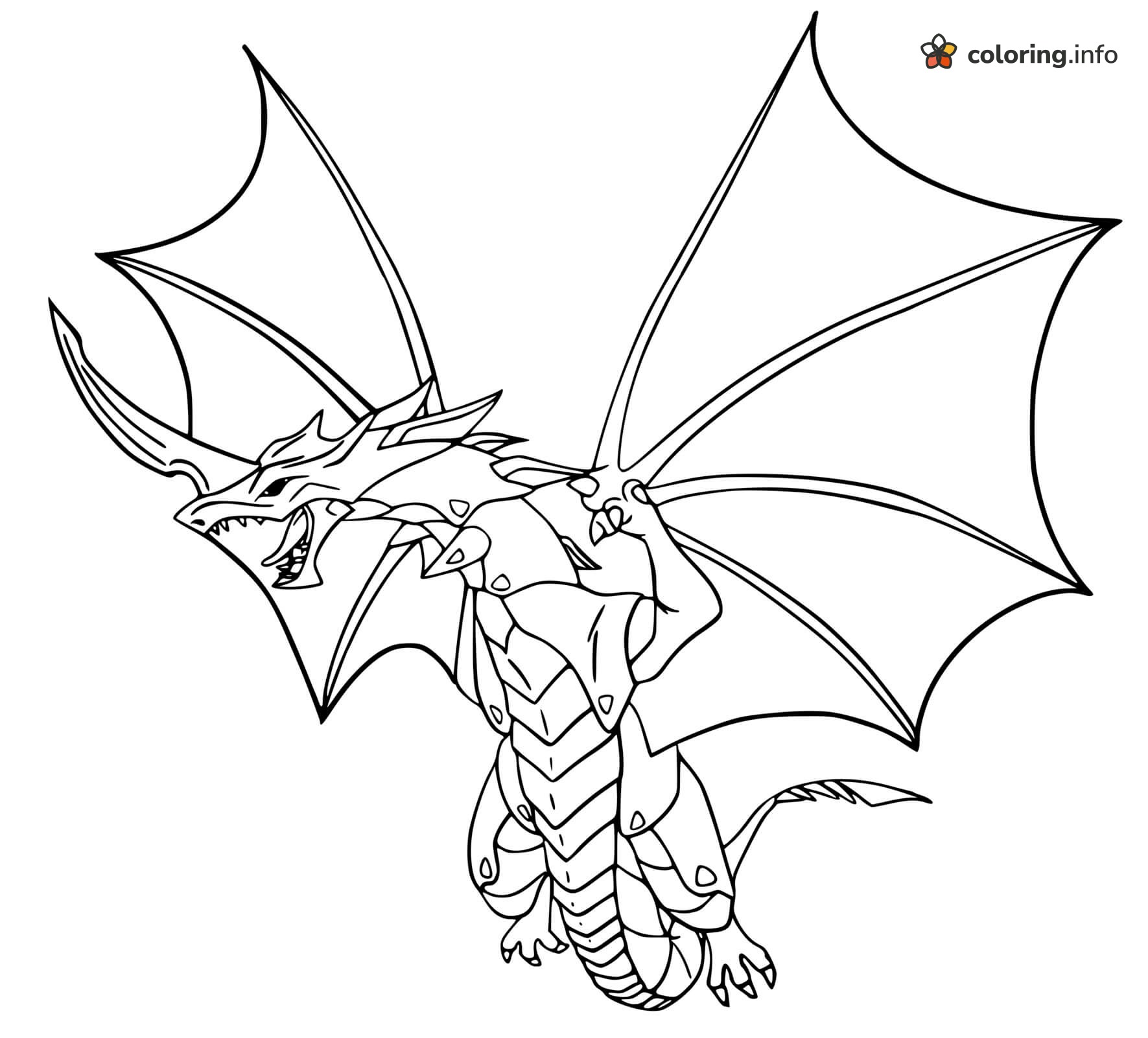 Flying Bakugan Dragonoid with Huge Spread Wings coloring page Flying Bakugan Dragonoid with Huge Spread Wings coloring page