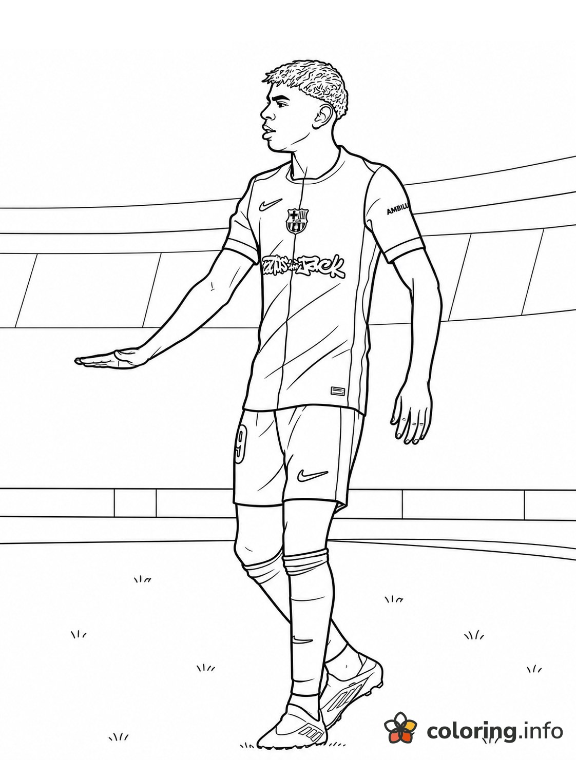 Barcelona Player in Action coloring page Barcelona Player in Action coloring page