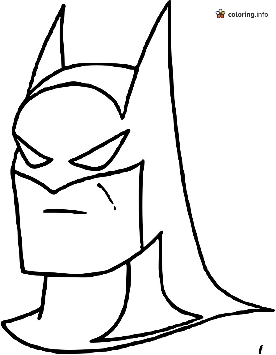 Side-Turned Batman Cowl Portrait coloring sheet Side-Turned Batman Cowl Portrait coloring sheet