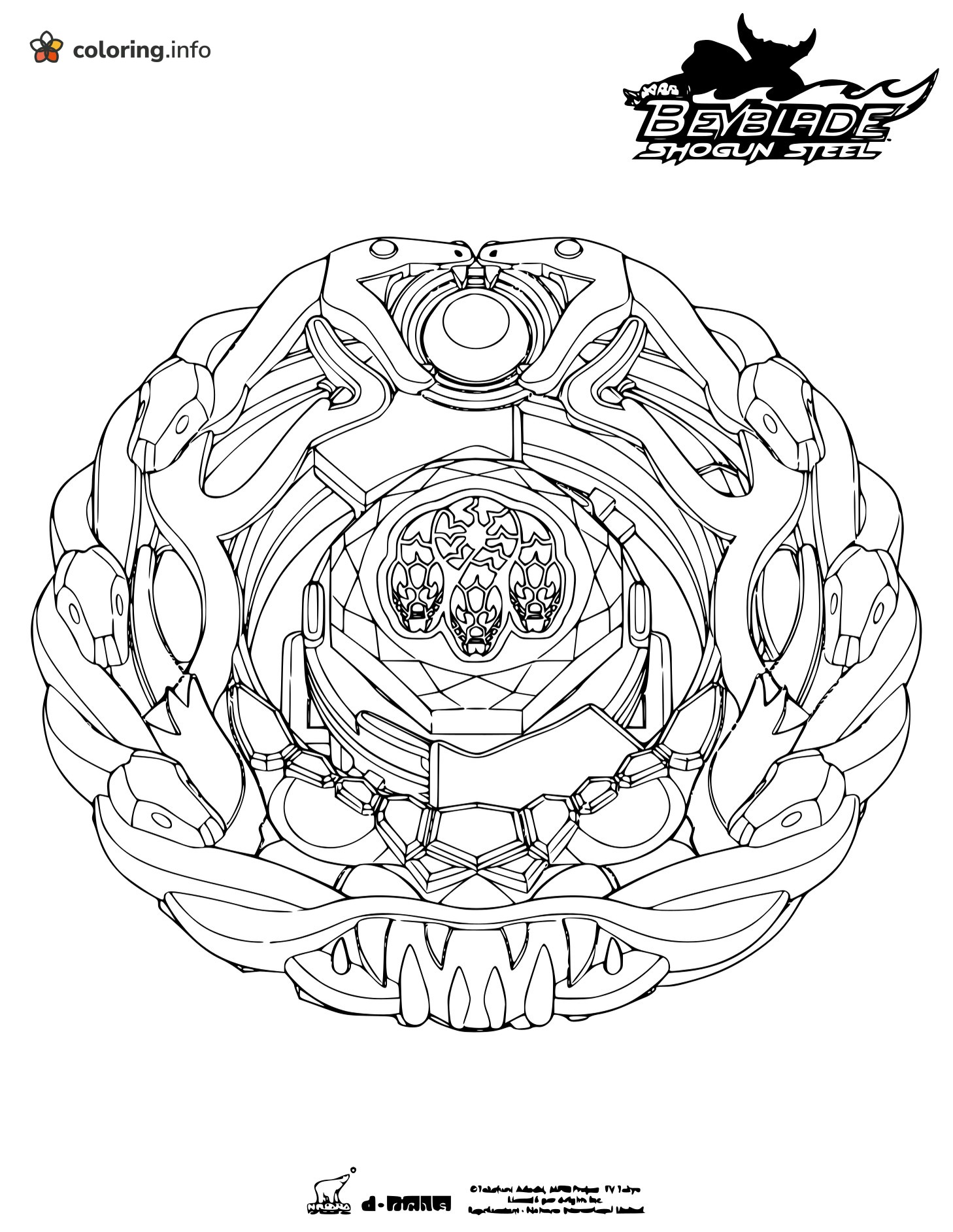 Twin Snake Beyblade Shogun Steel Top coloring page Twin Snake Beyblade Shogun Steel Top coloring page