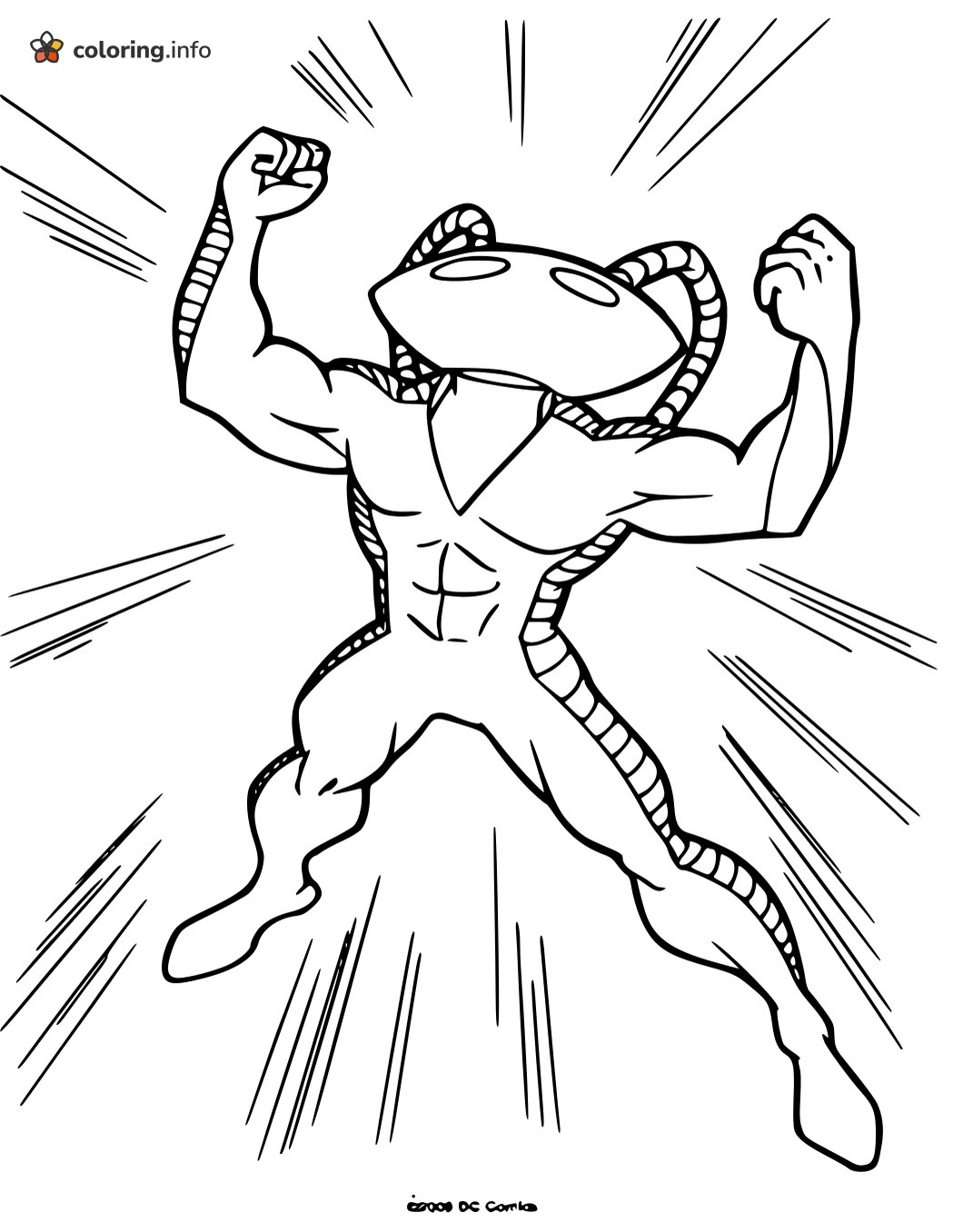 Black Manta Double Bicep Flex, an Aquaman Foe coloring page Black Manta Double Bicep Flex, an Aquaman Foe coloring page