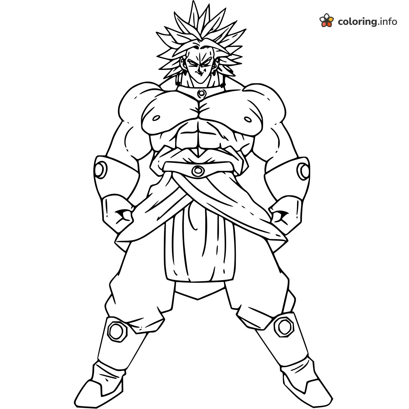 Big Broly Planted Wide, Dragon Ball Z Outline coloring sheet Big Broly Planted Wide, Dragon Ball Z Outline coloring sheet