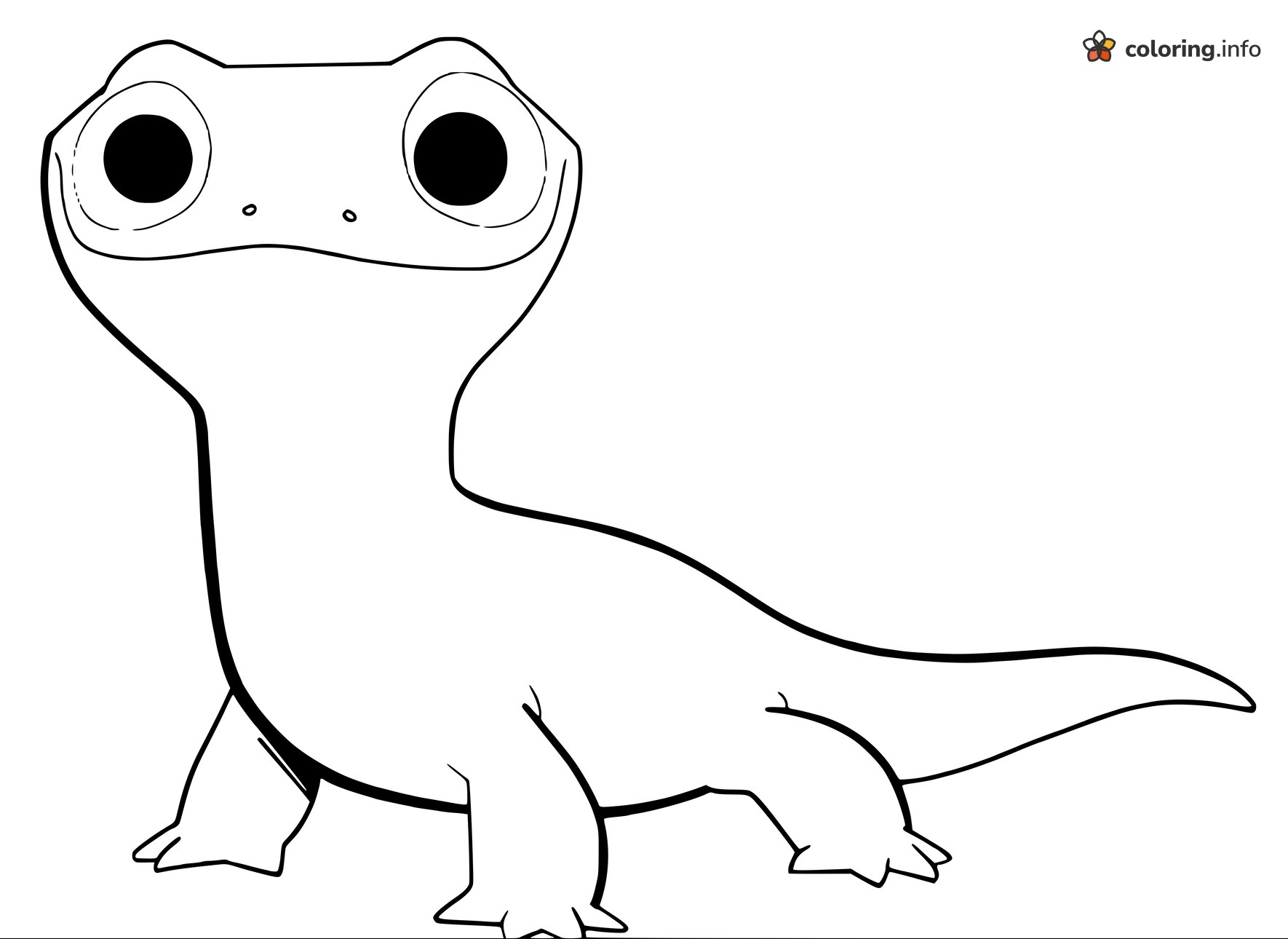Bruni the Fire Salamander Standing Tall, Frozen 2 Coloring Page Bruni the Fire Salamander Standing Tall, Frozen 2 Coloring Page