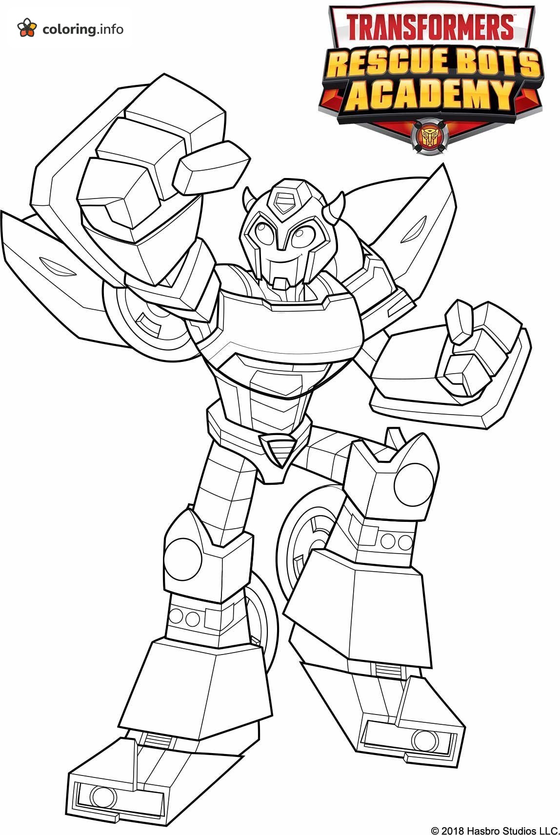 Bumblebee Fist Up, Transformers Rescue Bots Academy coloring sheet Bumblebee Fist Up, Transformers Rescue Bots Academy coloring sheet