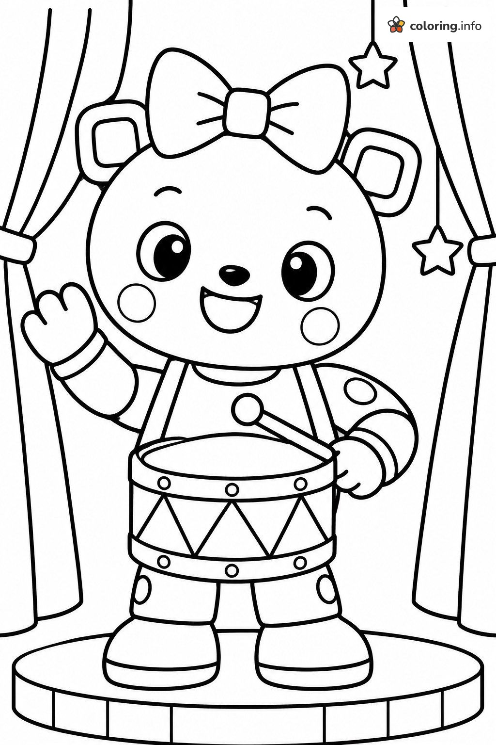 Drumming Bear on Stage, Five Nights at Freddy's Coloring Drumming Bear on Stage, Five Nights at Freddy's Coloring