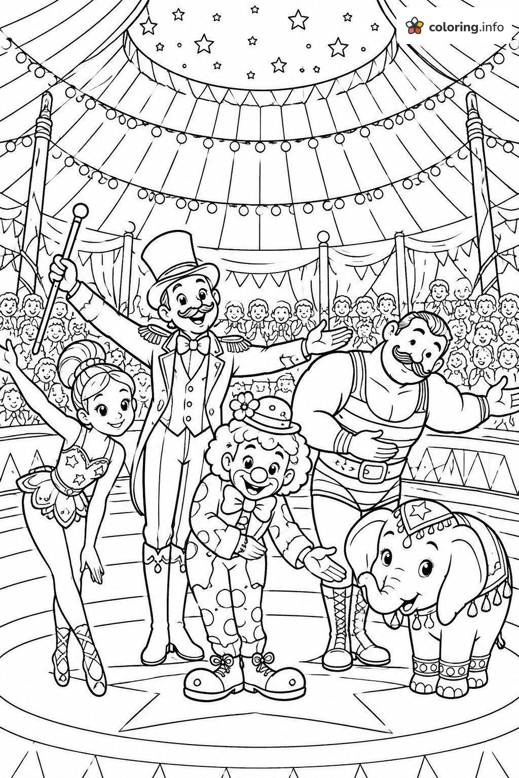 Grand Finale Circus Cast, The Greatest Showman Coloring Page Grand Finale Circus Cast, The Greatest Showman Coloring Page
