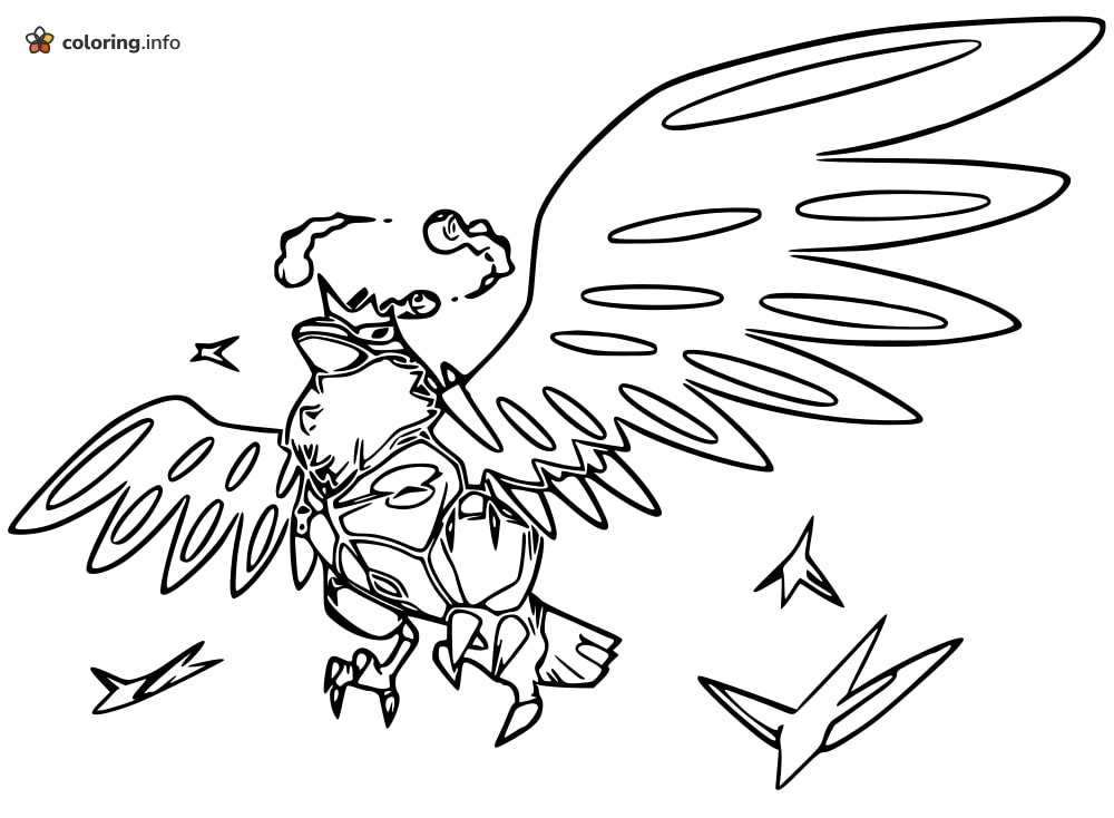 Soaring Corviknight Pokémon With Spread Wings coloring page Soaring Corviknight Pokémon With Spread Wings coloring page