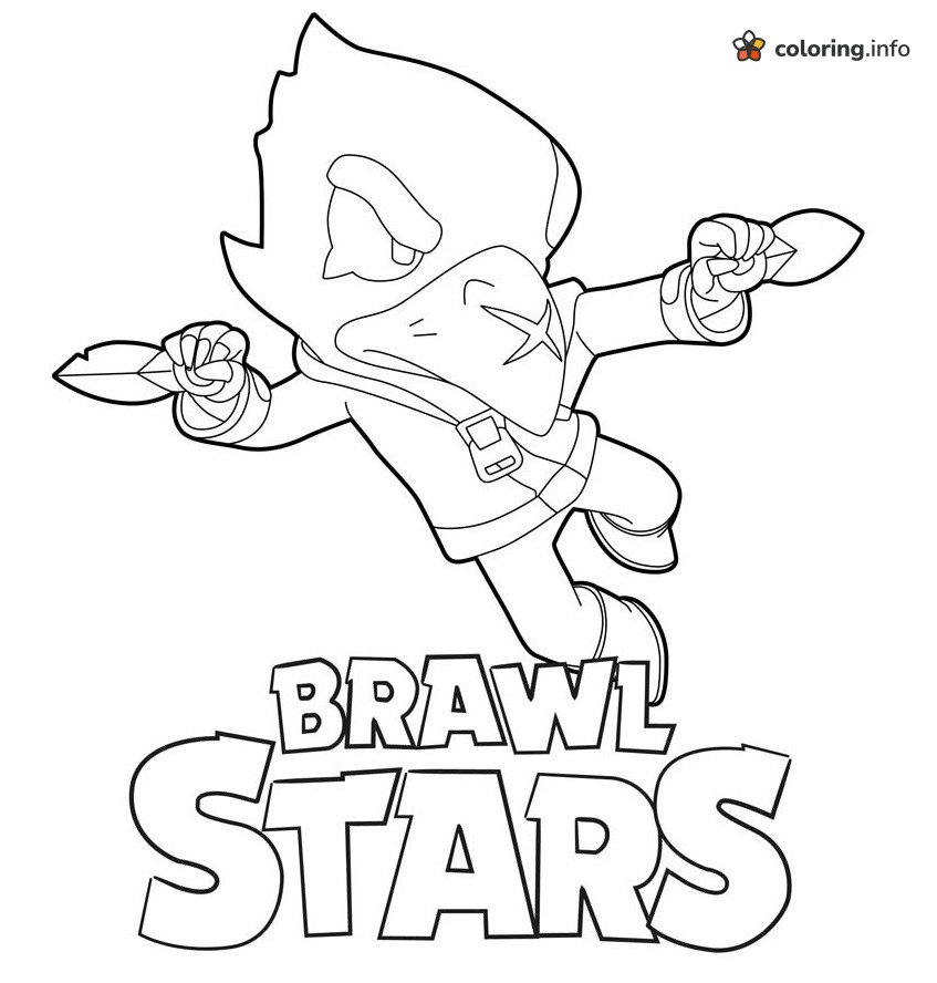 Leaping Crow with Daggers, Brawl Stars coloring page Leaping Crow with Daggers, Brawl Stars coloring page