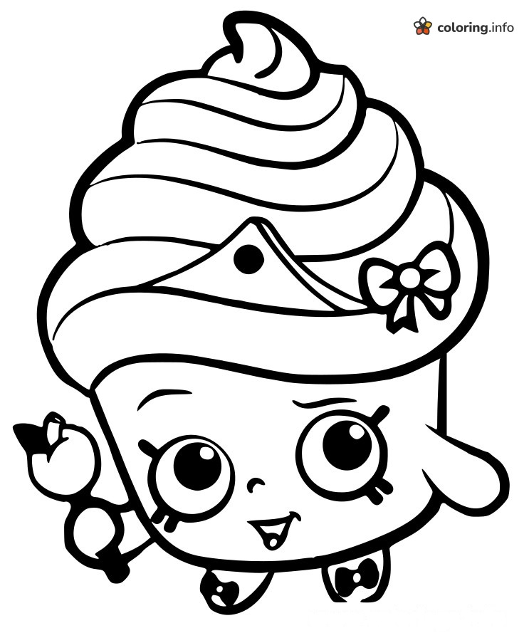 Royal Cupcake Queen Shopkins With Tall Frosting coloring page Royal Cupcake Queen Shopkins With Tall Frosting coloring page