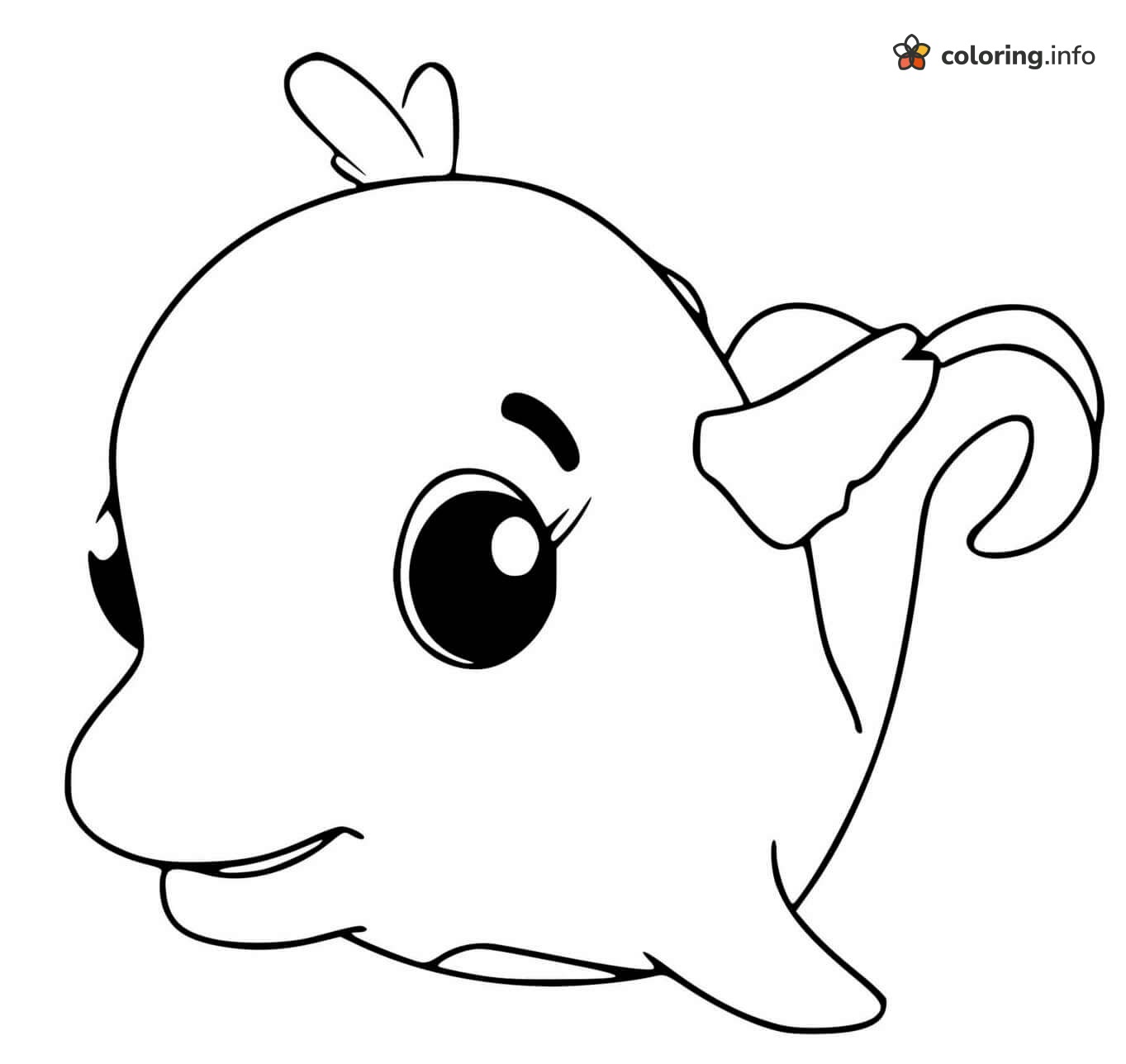 Chubby Baby Whale Hatchimals Character with One Big Eye printable coloring page Chubby Baby Whale Hatchimals Character with One Big Eye printable coloring page