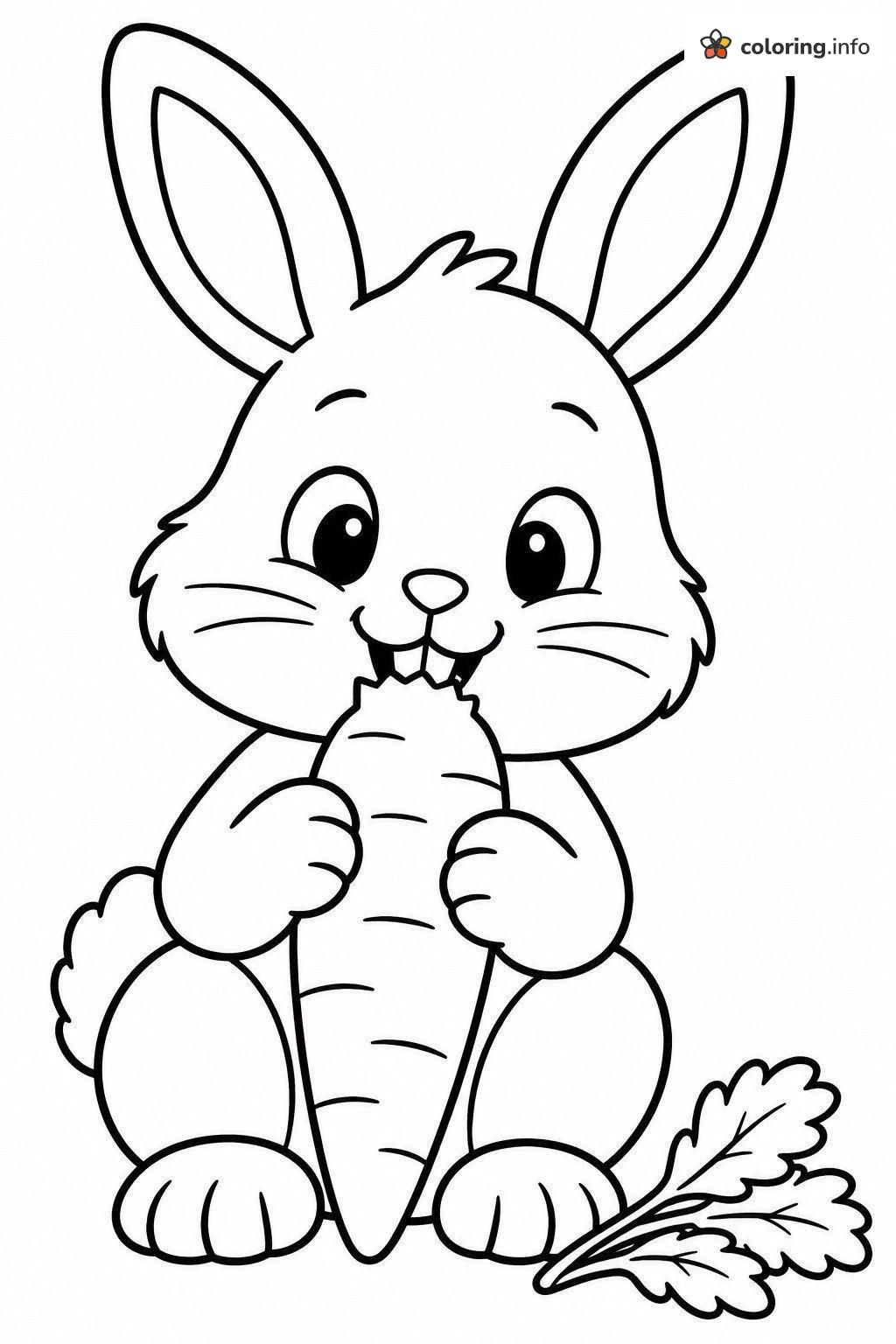 Little Bunny Munching a Giant Carrot coloring page Little Bunny Munching a Giant Carrot coloring page