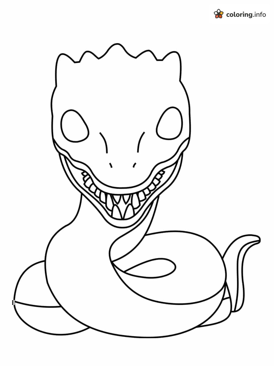 Grinning Snake with a Crown Ridge, Harry Potter Coloring Page Grinning Snake with a Crown Ridge, Harry Potter Coloring Page