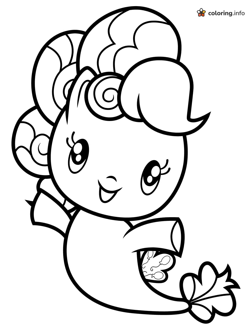 Pinkie Pie Seapony with Curly Mane, Cutie Mark Crew (MLP) coloring sheet Pinkie Pie Seapony with Curly Mane, Cutie Mark Crew (MLP) coloring sheet