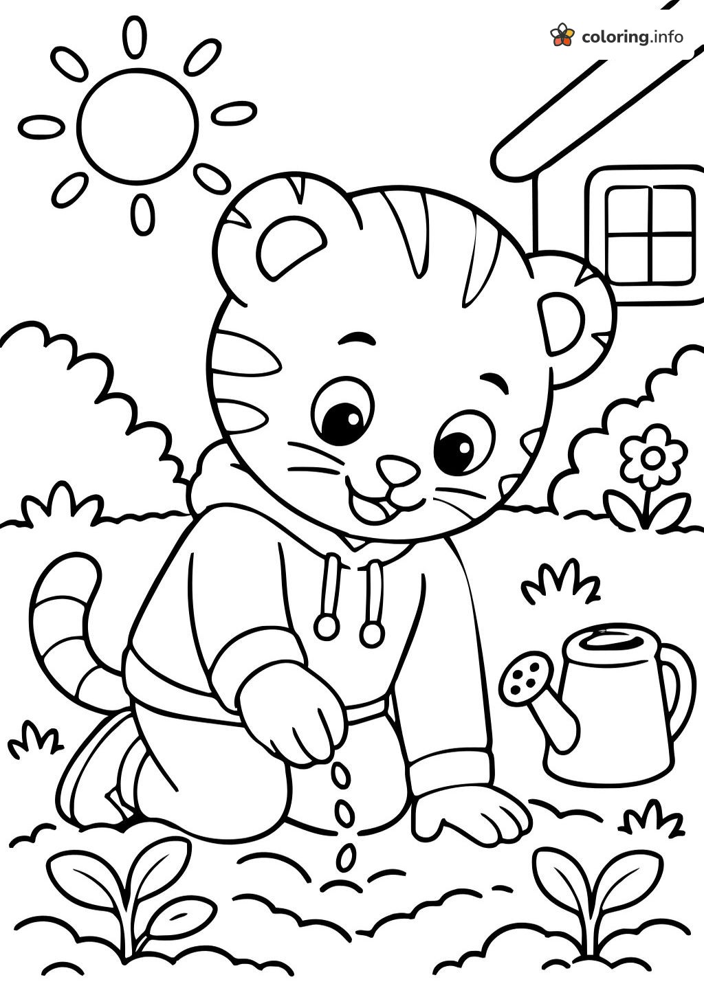 Planting Seeds in the Garden With Daniel Tiger coloring sheet Planting Seeds in the Garden With Daniel Tiger coloring sheet