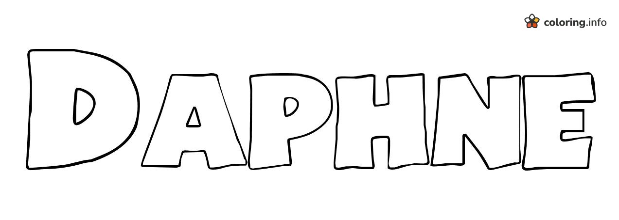 Bubble Letter Daphne Name Page for Scooby-Doo Fans coloring sheet Bubble Letter Daphne Name Page for Scooby-Doo Fans coloring sheet