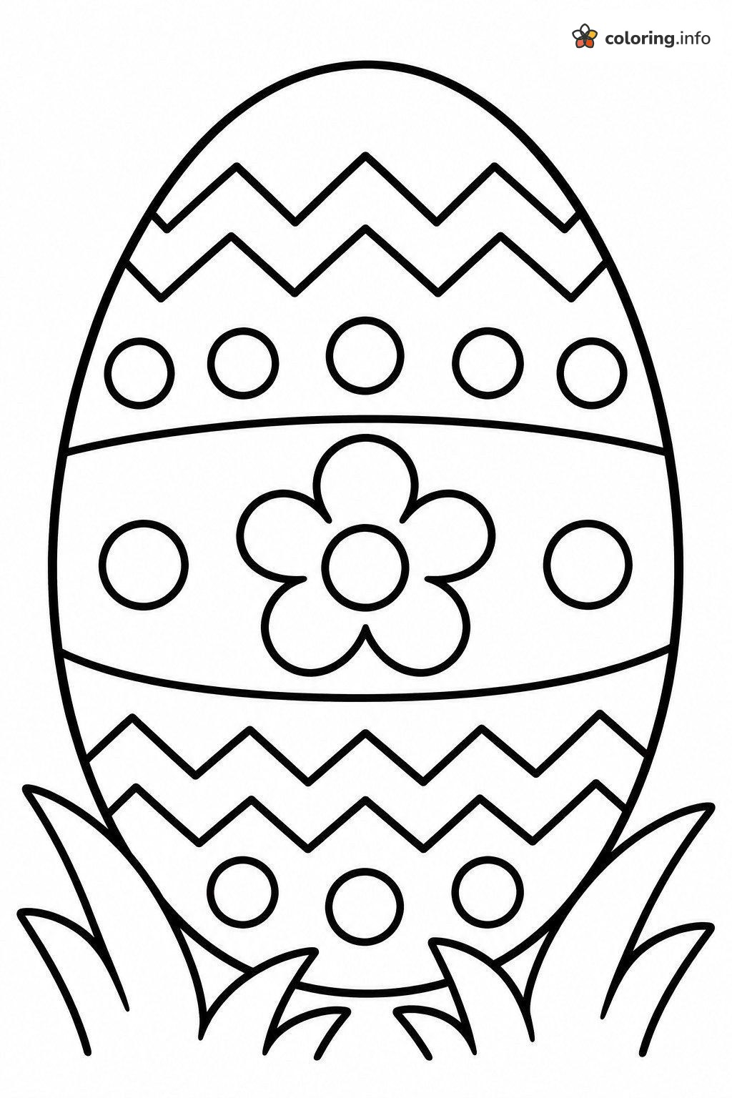Zigzag and Flower Egg for an Easter Egg Hunt coloring page Zigzag and Flower Egg for an Easter Egg Hunt coloring page