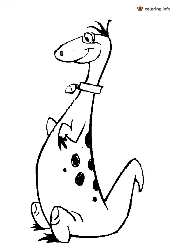 Dino the Pet Dinosaur From The Flintstones, Sitting Up coloring sheet Dino the Pet Dinosaur From The Flintstones, Sitting Up coloring sheet