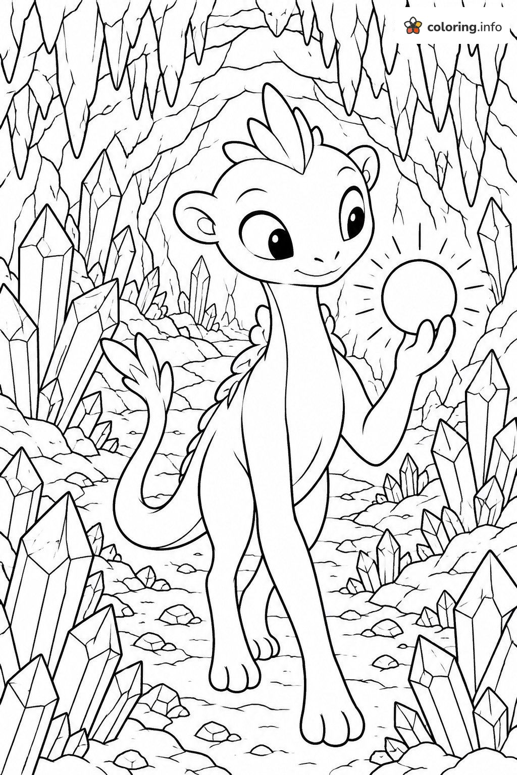 Crystal Cave Mewtwo Page With a Glowing Orb coloring sheet Crystal Cave Mewtwo Page With a Glowing Orb coloring sheet