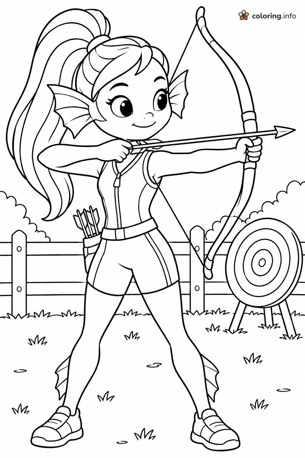 Fin-Eared Archer Girl Undertale Coloring Sheet Fin-Eared Archer Girl Undertale Coloring Sheet