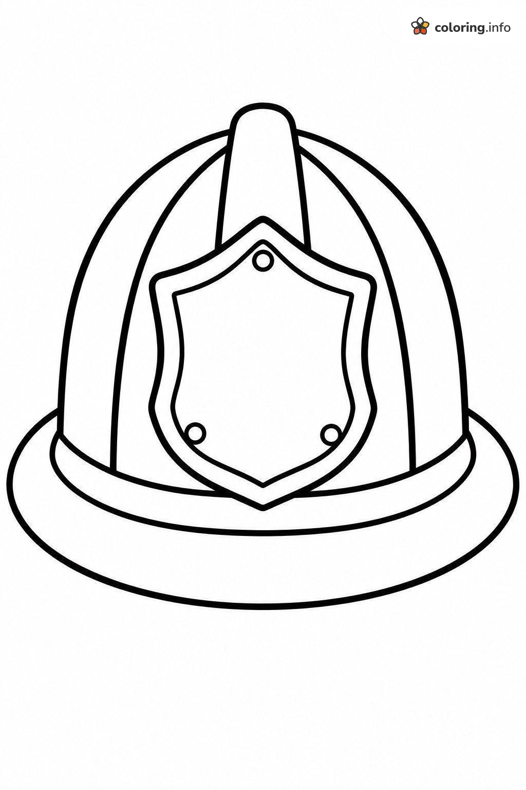 Classic Firefighter Helmet With Blank Shield Badge coloring page Classic Firefighter Helmet With Blank Shield Badge coloring page