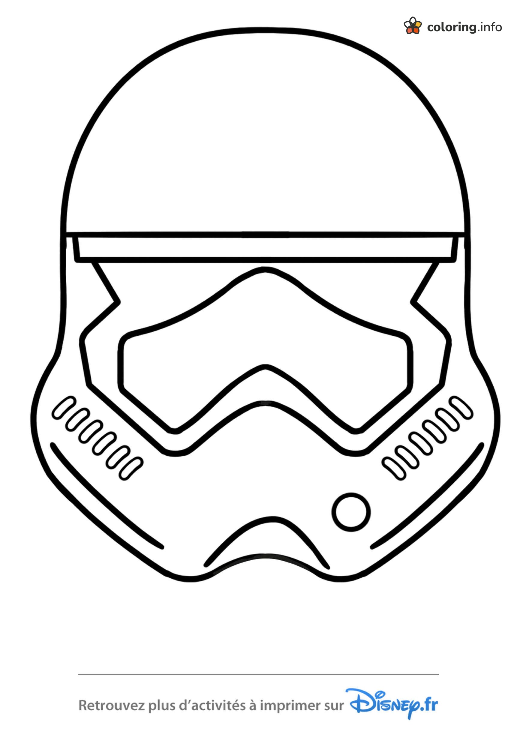 Stormtrooper Helmet Straight On, a Star Wars First Order Mask coloring page Stormtrooper Helmet Straight On, a Star Wars First Order Mask coloring page