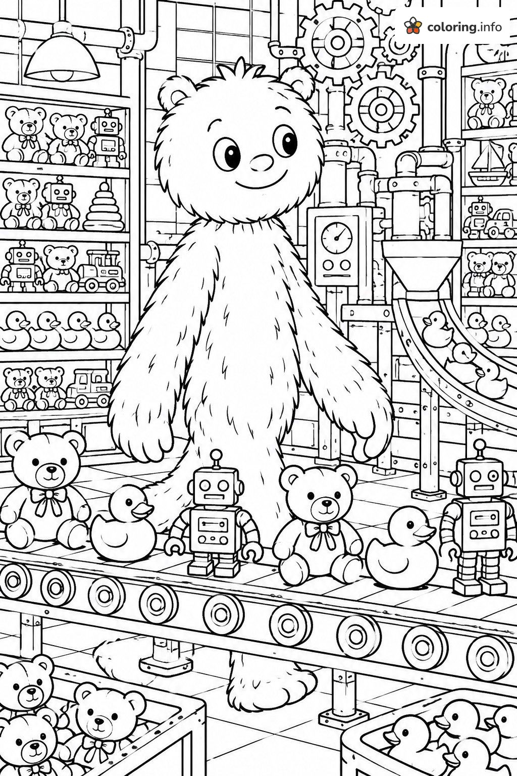 Shaggy Toy Factory Monster, Huggy Wuggy (Poppy Playtime) Coloring Page Shaggy Toy Factory Monster, Huggy Wuggy (Poppy Playtime) Coloring Page
