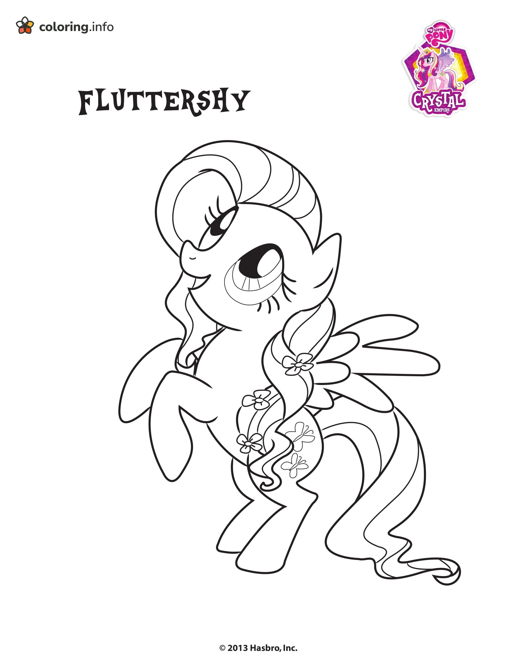 Fluttershy on Her Hind Legs, My Little Pony Printable coloring page Fluttershy on Her Hind Legs, My Little Pony Printable coloring page