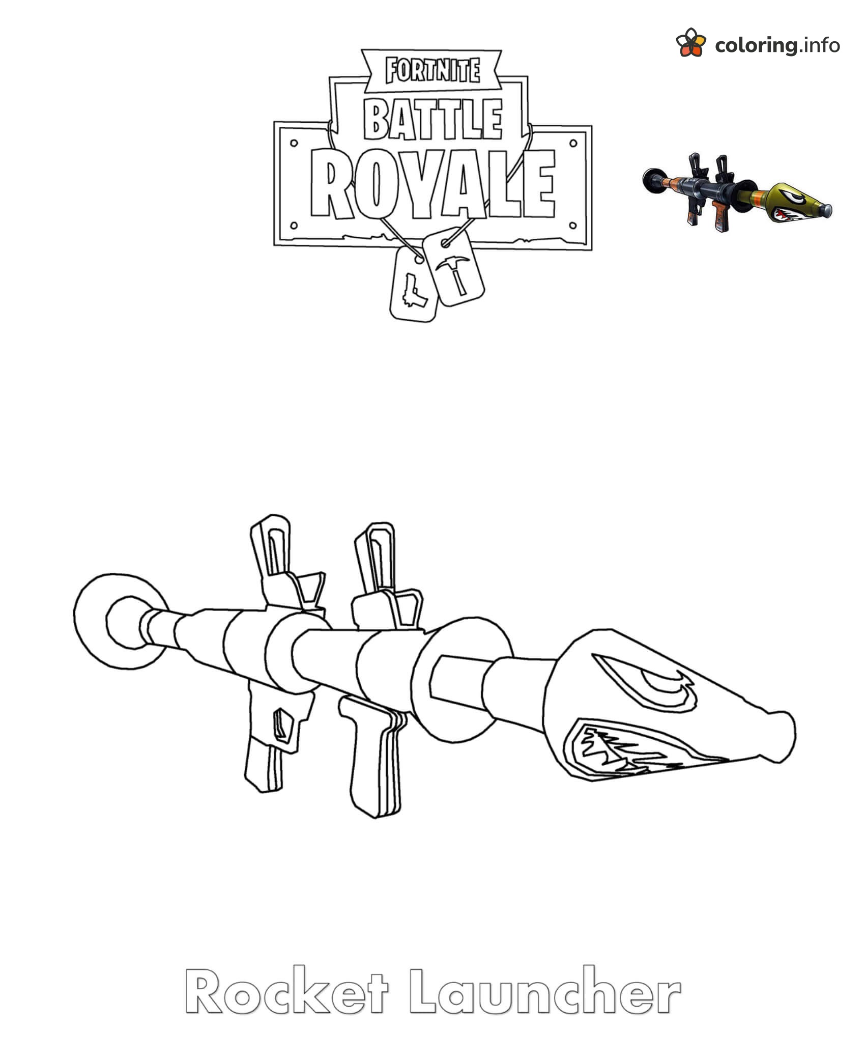 Rocket Launcher Fortnite Printable printable coloring page Rocket Launcher Fortnite Printable printable coloring page