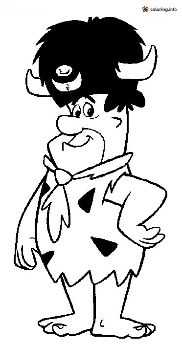 The Flintstones Fred in His Shaggy Buffalo Horn Hat coloring sheet The Flintstones Fred in His Shaggy Buffalo Horn Hat coloring sheet