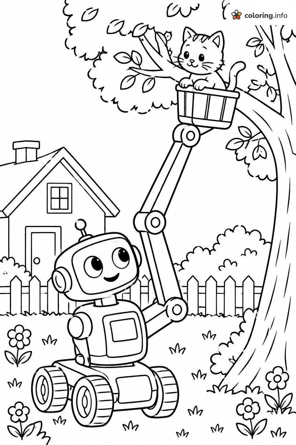 Kitten Up a Tree Gets Help From a Rescue Bots (Transformers) Robot coloring page Kitten Up a Tree Gets Help From a Rescue Bots (Transformers) Robot coloring page