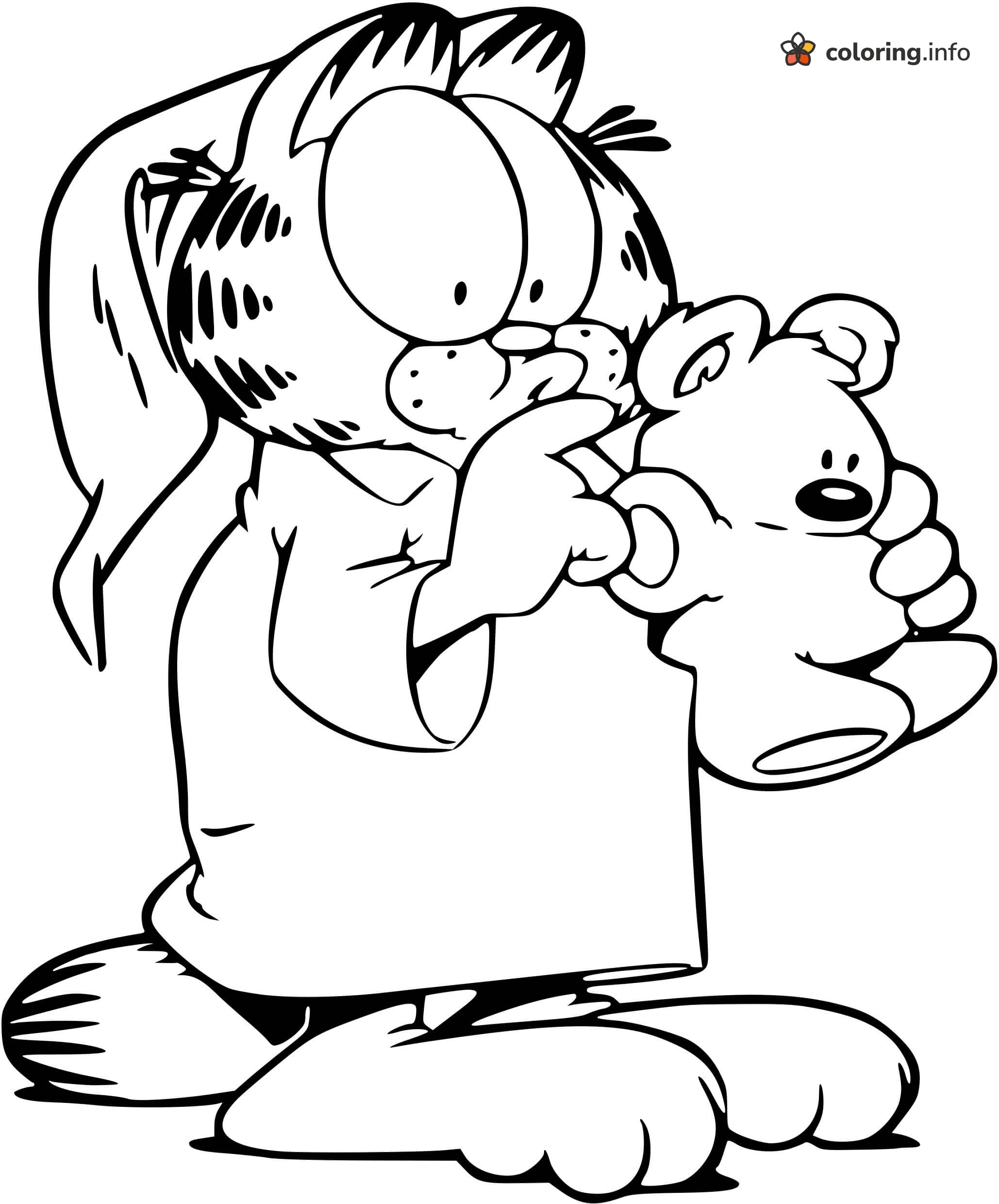 Bedtime Garfield With Pooky Bear coloring page Bedtime Garfield With Pooky Bear coloring page