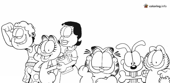 Meet the Garfield Gang Together coloring page Meet the Garfield Gang Together coloring page