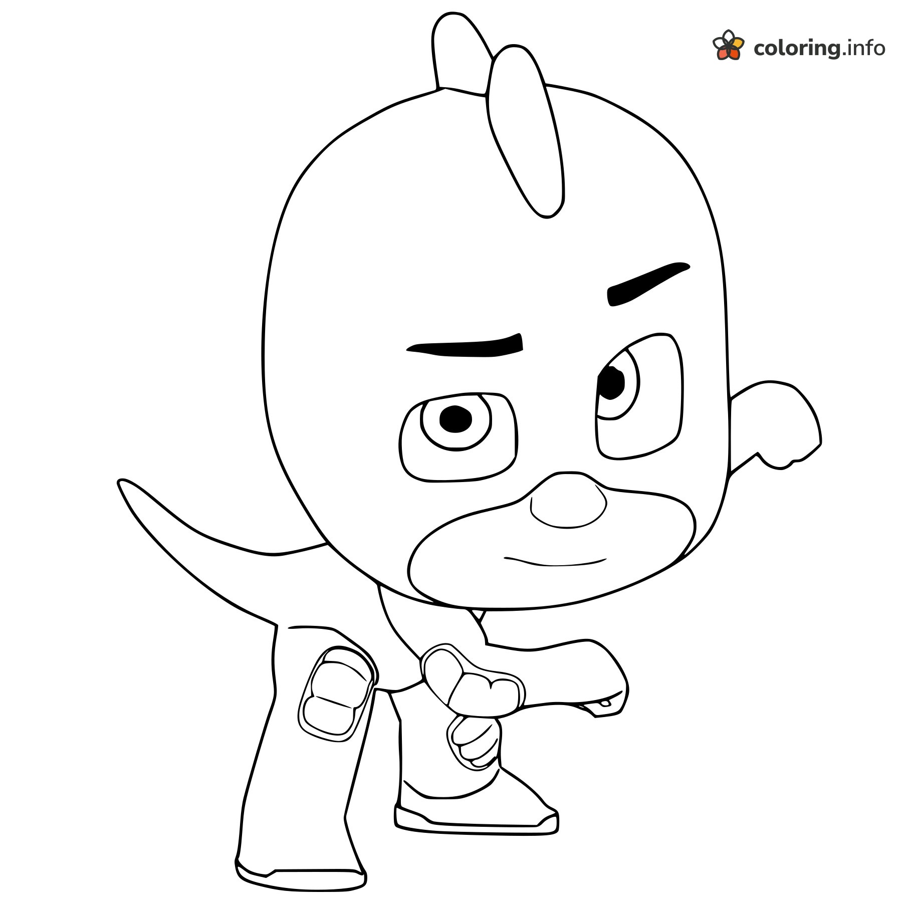 Crouching Gekko Ready to Move, PJ Masks Hero coloring page Crouching Gekko Ready to Move, PJ Masks Hero coloring page