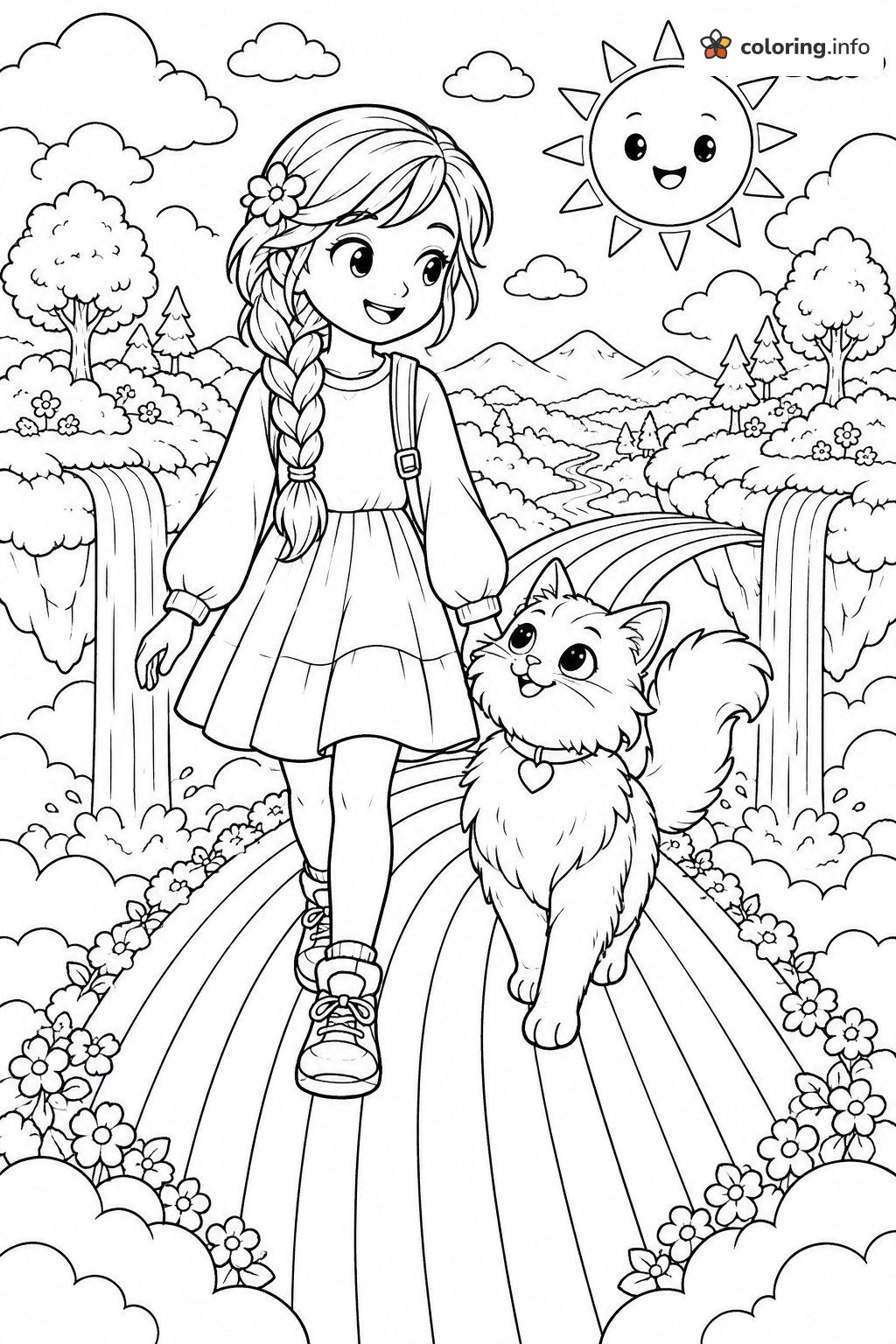 A Stroll Down the Rainbow Path with True and the Rainbow Kingdom coloring page A Stroll Down the Rainbow Path with True and the Rainbow Kingdom coloring page