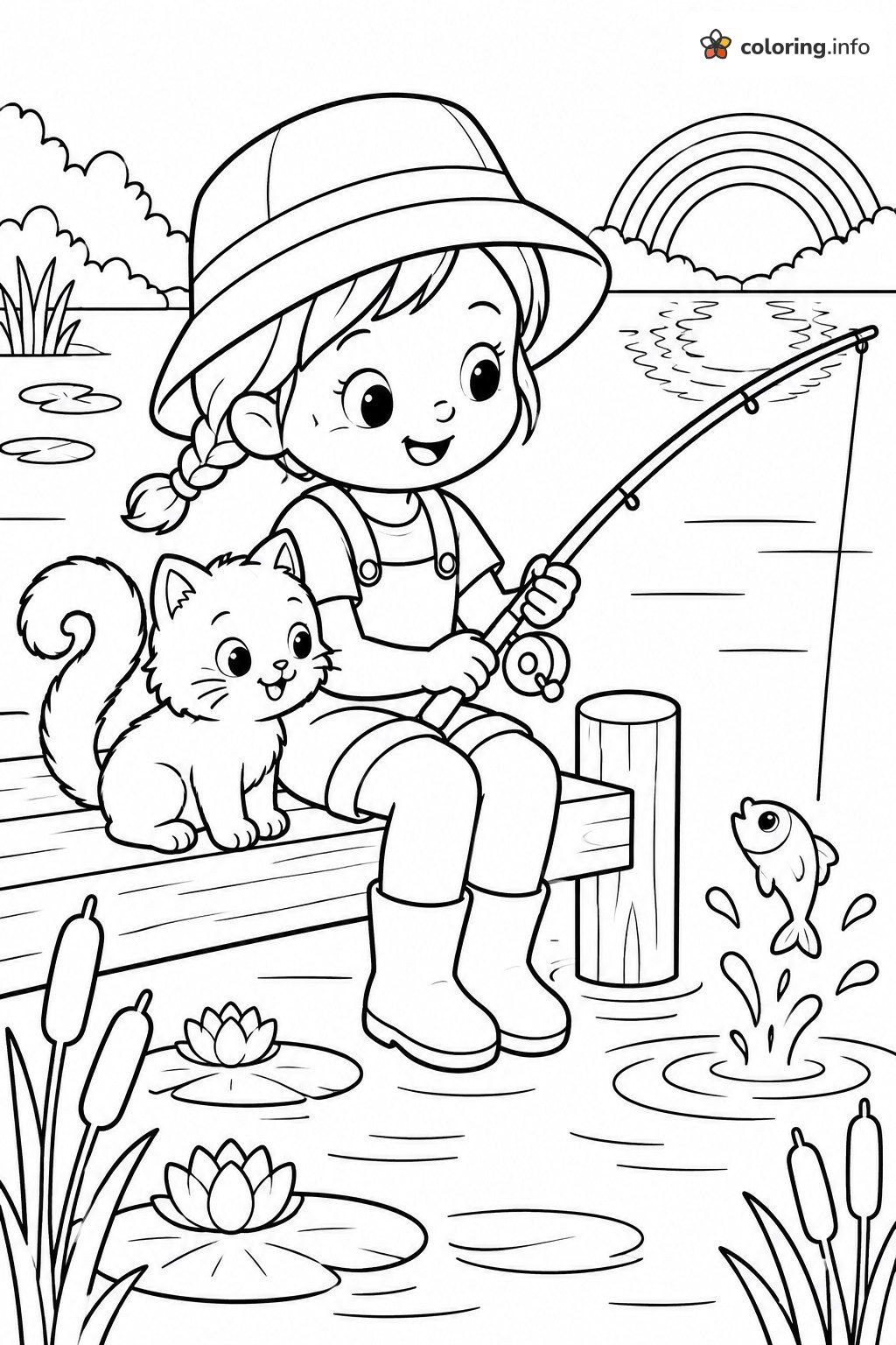 Fishing Day at the Pond, a True and the Rainbow Kingdom Page coloring page Fishing Day at the Pond, a True and the Rainbow Kingdom Page coloring page