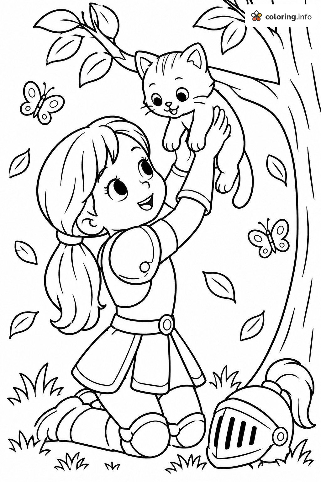 Kitten Rescue by Nella the Princess Knight coloring page Kitten Rescue by Nella the Princess Knight coloring page