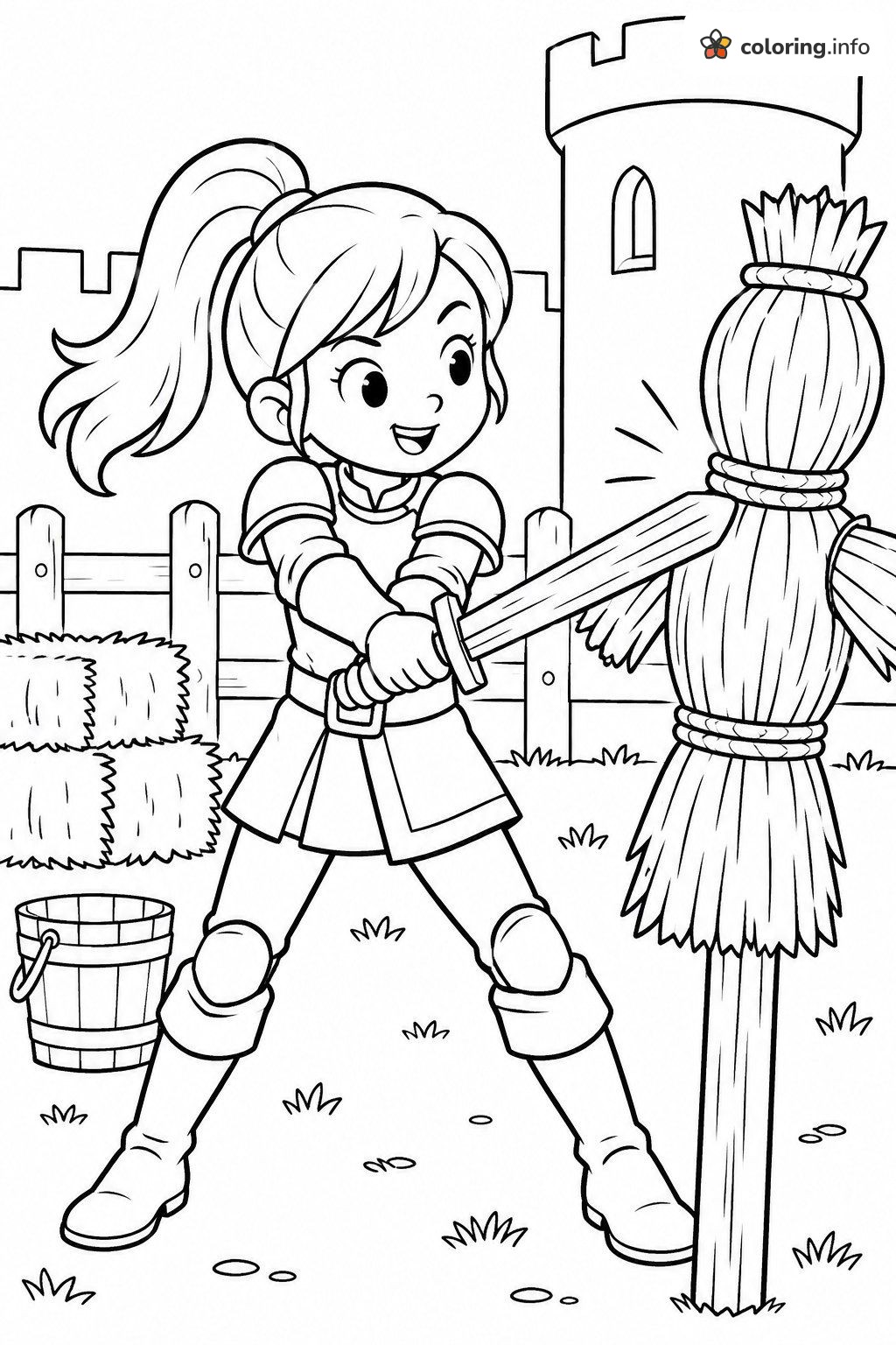 Sword Practice Day with Nella the Princess Knight coloring page Sword Practice Day with Nella the Princess Knight coloring page