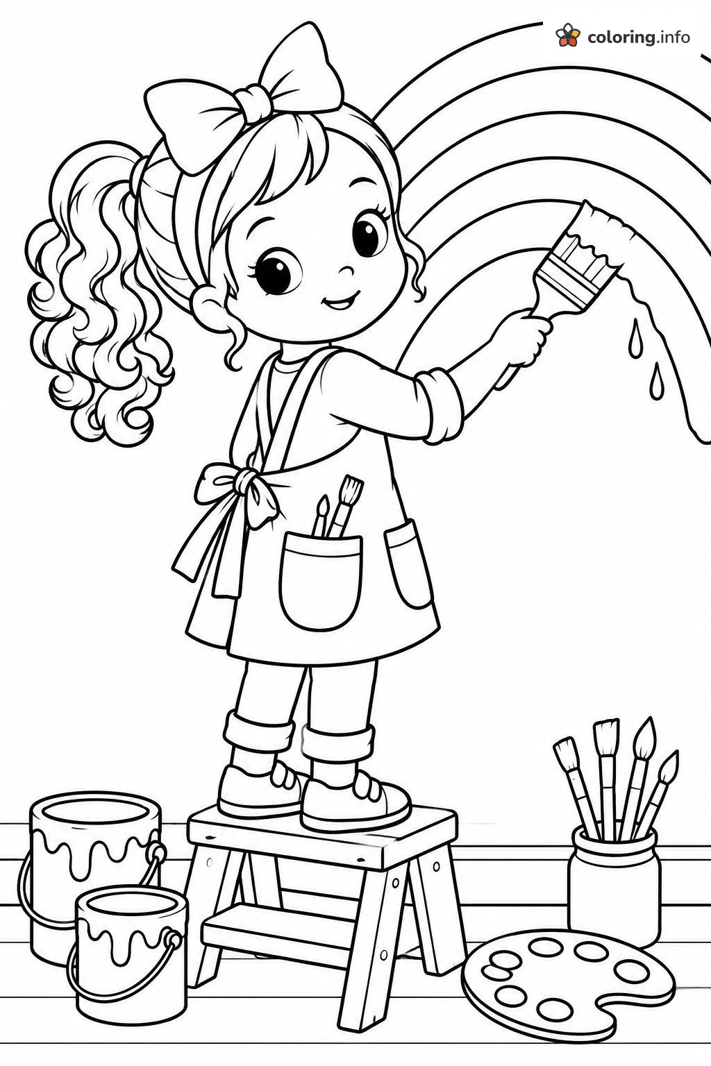 Painting a Rainbow from a Step Stool, L.O.L. Surprise! Dolls Page coloring page Painting a Rainbow from a Step Stool, L.O.L. Surprise! Dolls Page coloring page