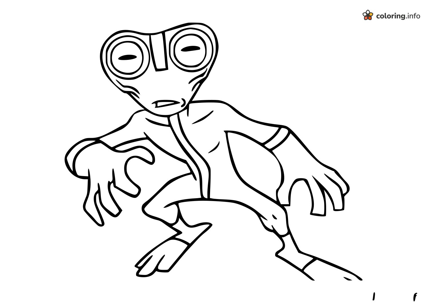 Little Grey Matter Crouching, a Ben 10 Alien coloring page Little Grey Matter Crouching, a Ben 10 Alien coloring page