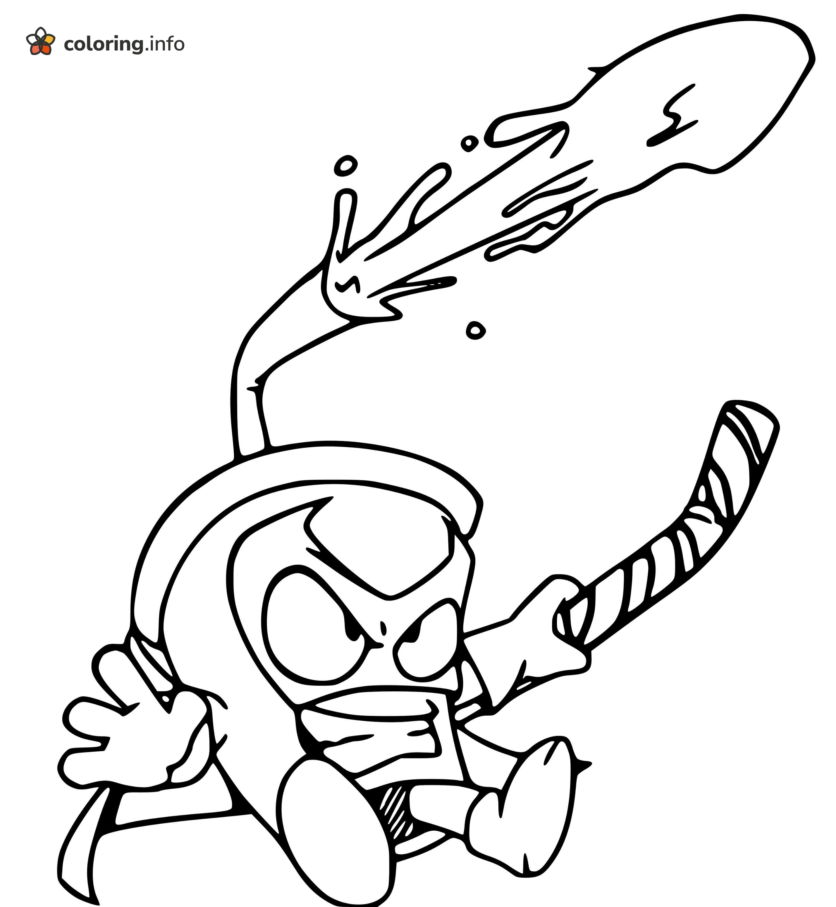 Hockey Stick Grump From the SuperZings Collection coloring page Hockey Stick Grump From the SuperZings Collection coloring page