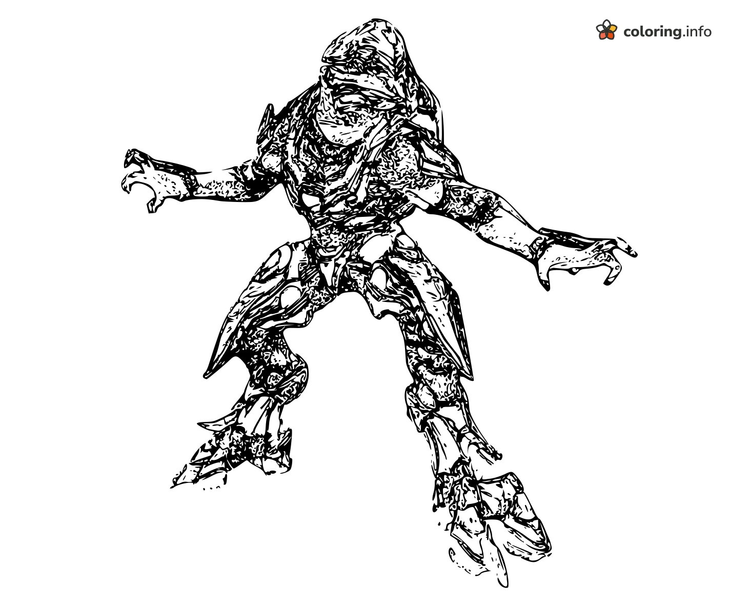 Sangheili Halo Elite Ready to Lunge coloring page Sangheili Halo Elite Ready to Lunge coloring page
