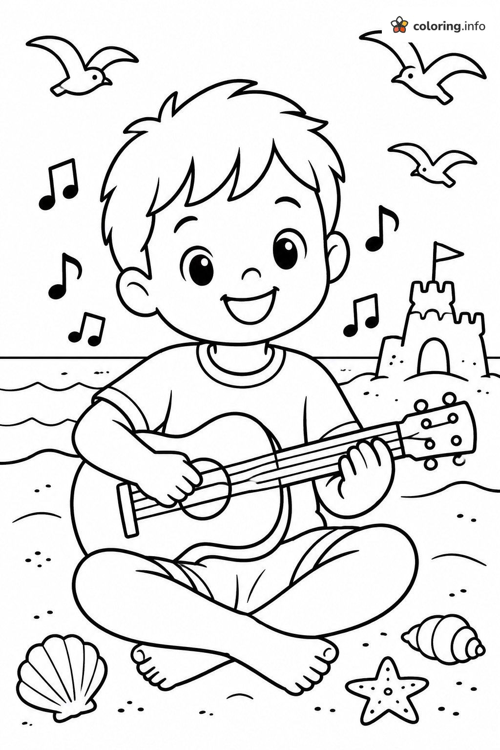Ukulele Beach Day Steven Universe Coloring Page Ukulele Beach Day Steven Universe Coloring Page