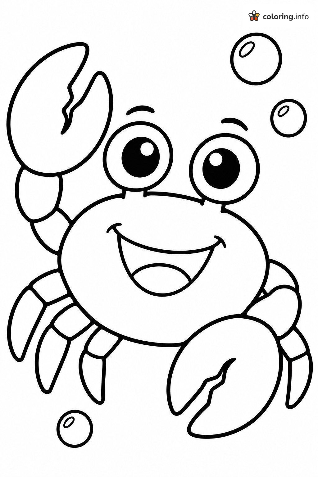 Bubbly Crab Waving One Claw coloring page Bubbly Crab Waving One Claw coloring page