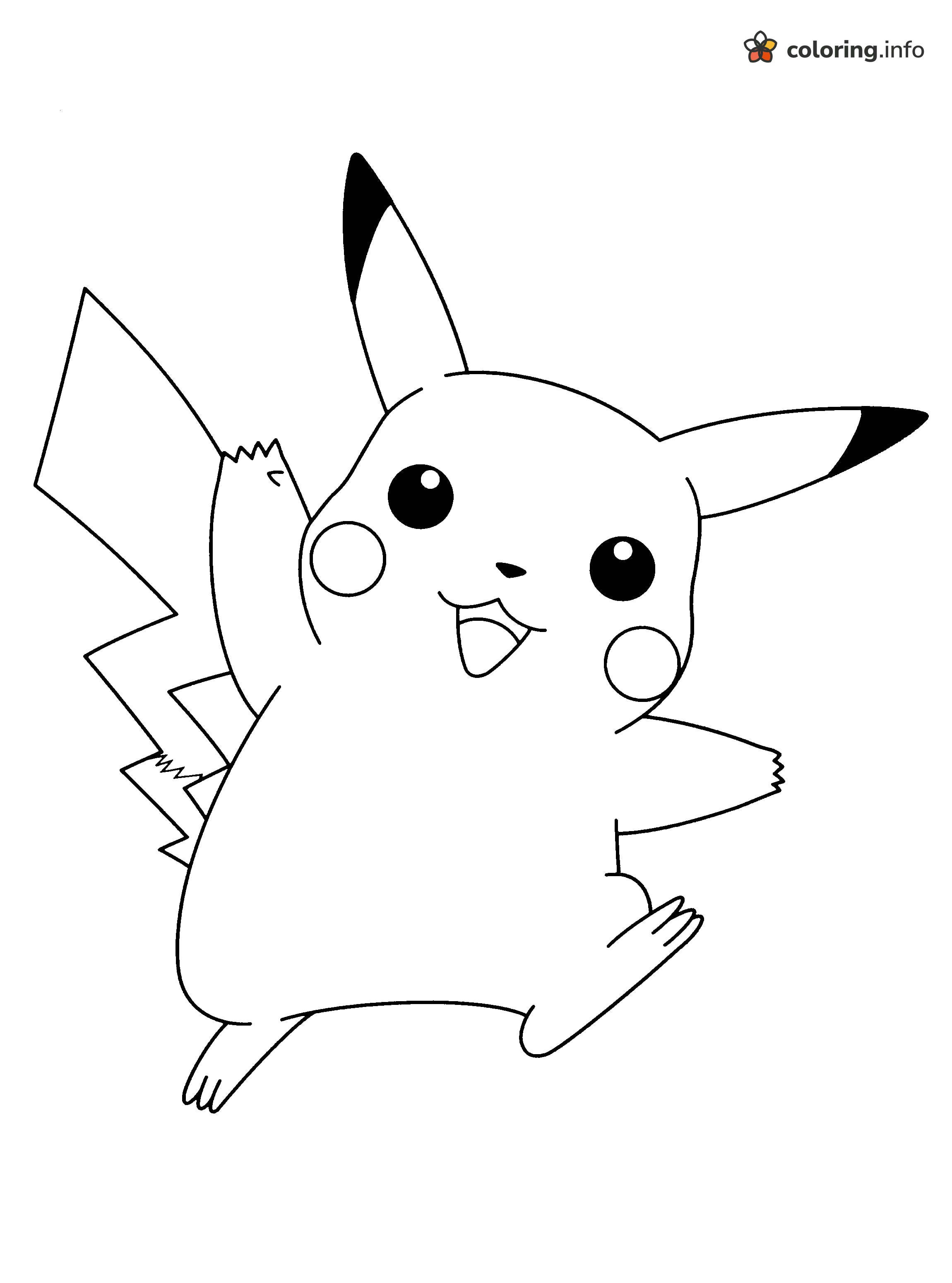Dancing Pikachu With a Cheerful Wave coloring page Dancing Pikachu With a Cheerful Wave coloring page
