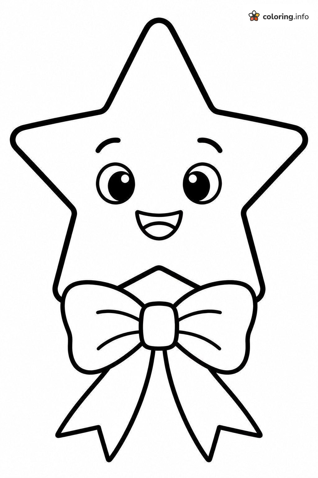 Star With a Big Bow for Presidents' Day coloring sheet Star With a Big Bow for Presidents' Day coloring sheet