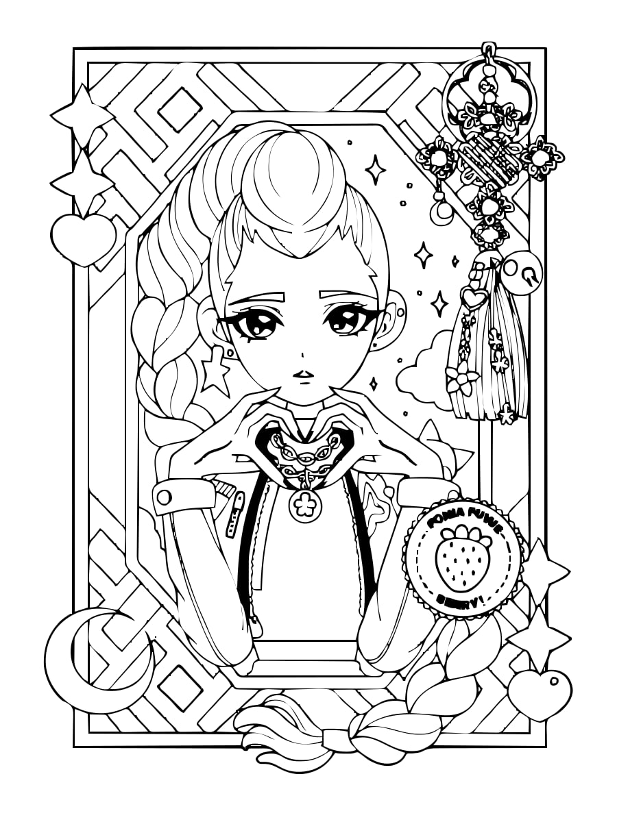 Huntrix — Heart Sign on Stage coloring page Huntrix — Heart Sign on Stage coloring page