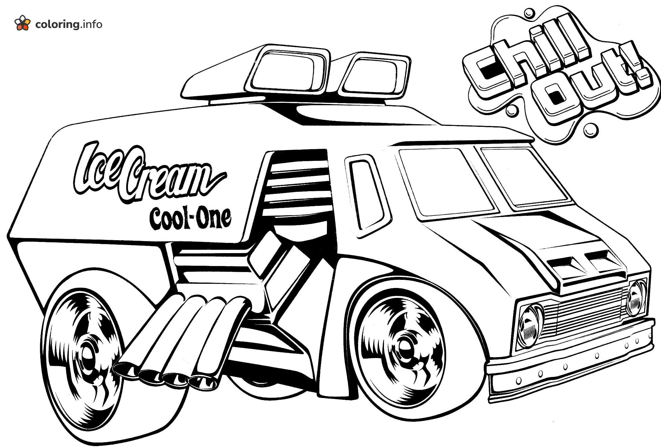 Chill Out Hot Wheels Ice Cream Van printable coloring page Chill Out Hot Wheels Ice Cream Van printable coloring page