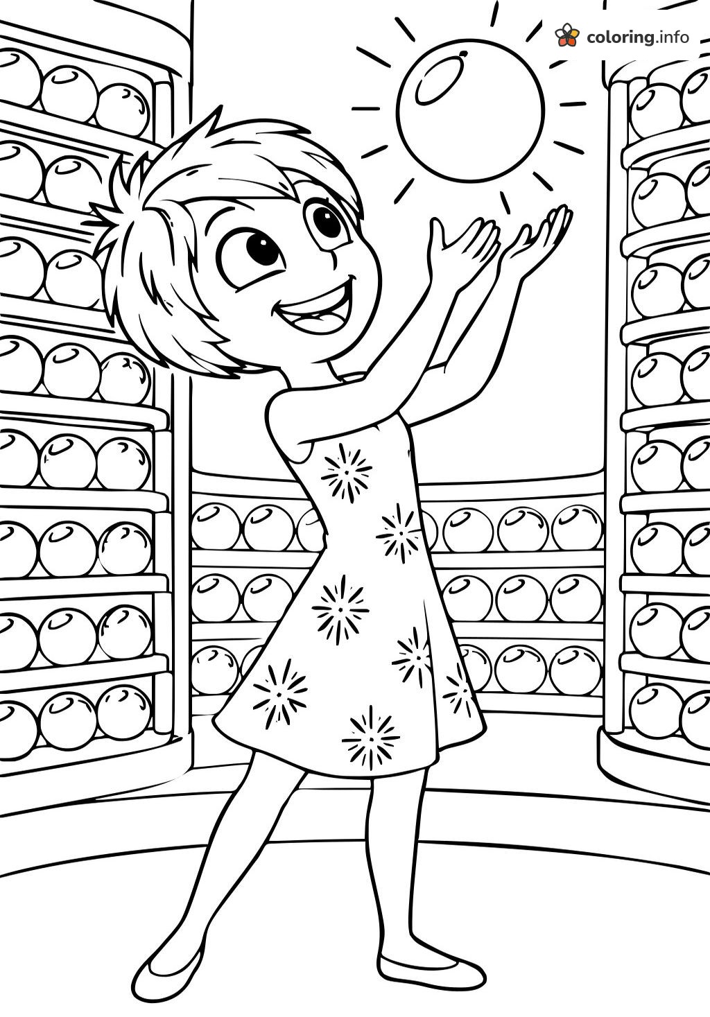 Glowing Memory Orb Toss With Joy, Inside Out coloring page Glowing Memory Orb Toss With Joy, Inside Out coloring page