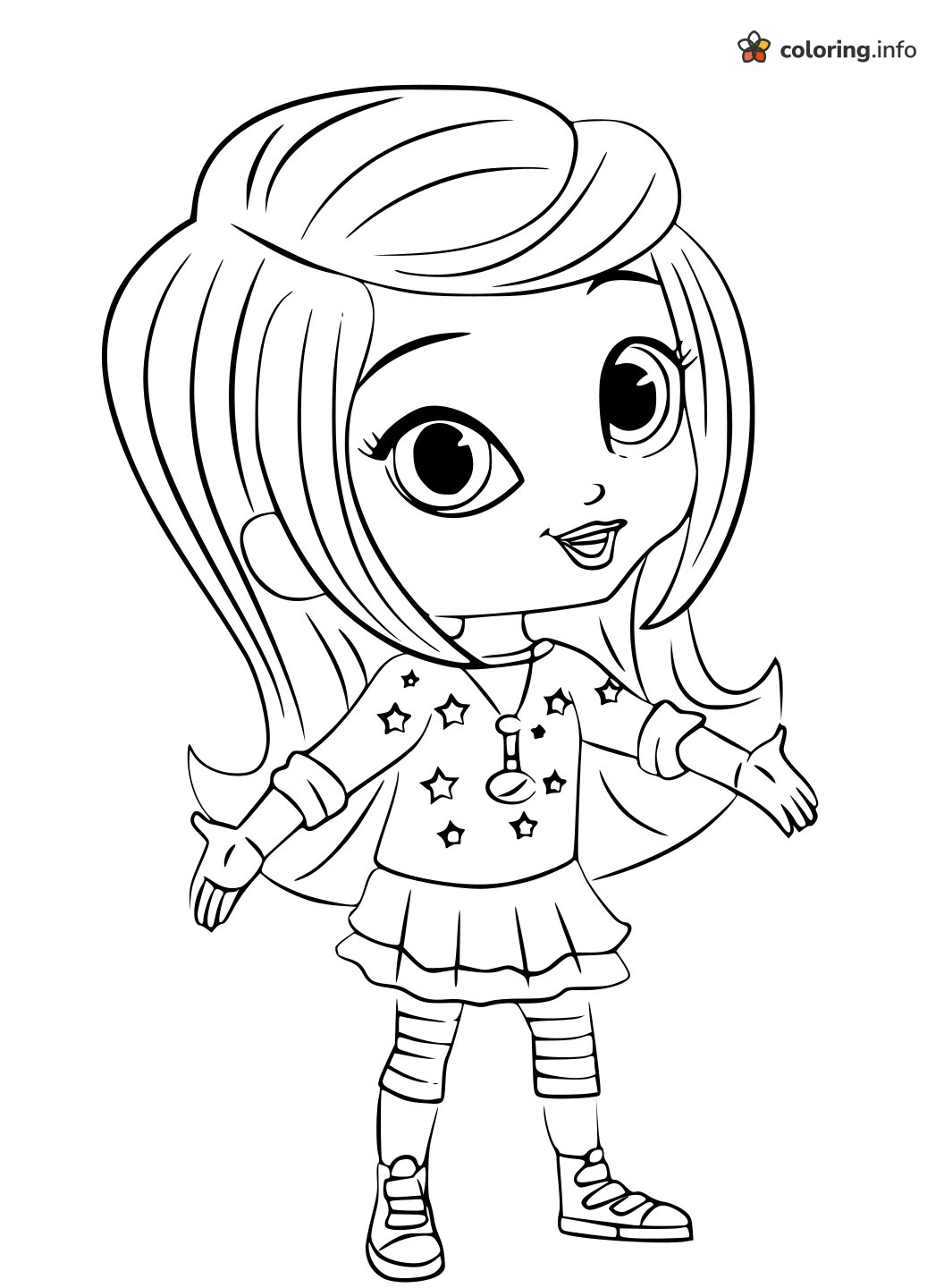 Leah With Open Arms and a Star Sweater, Shimmer and Shine coloring page Leah With Open Arms and a Star Sweater, Shimmer and Shine coloring page